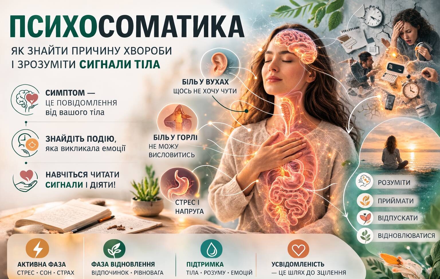 Психосоматика: як знайти причину симптомів і зрозуміти сигнали тіла